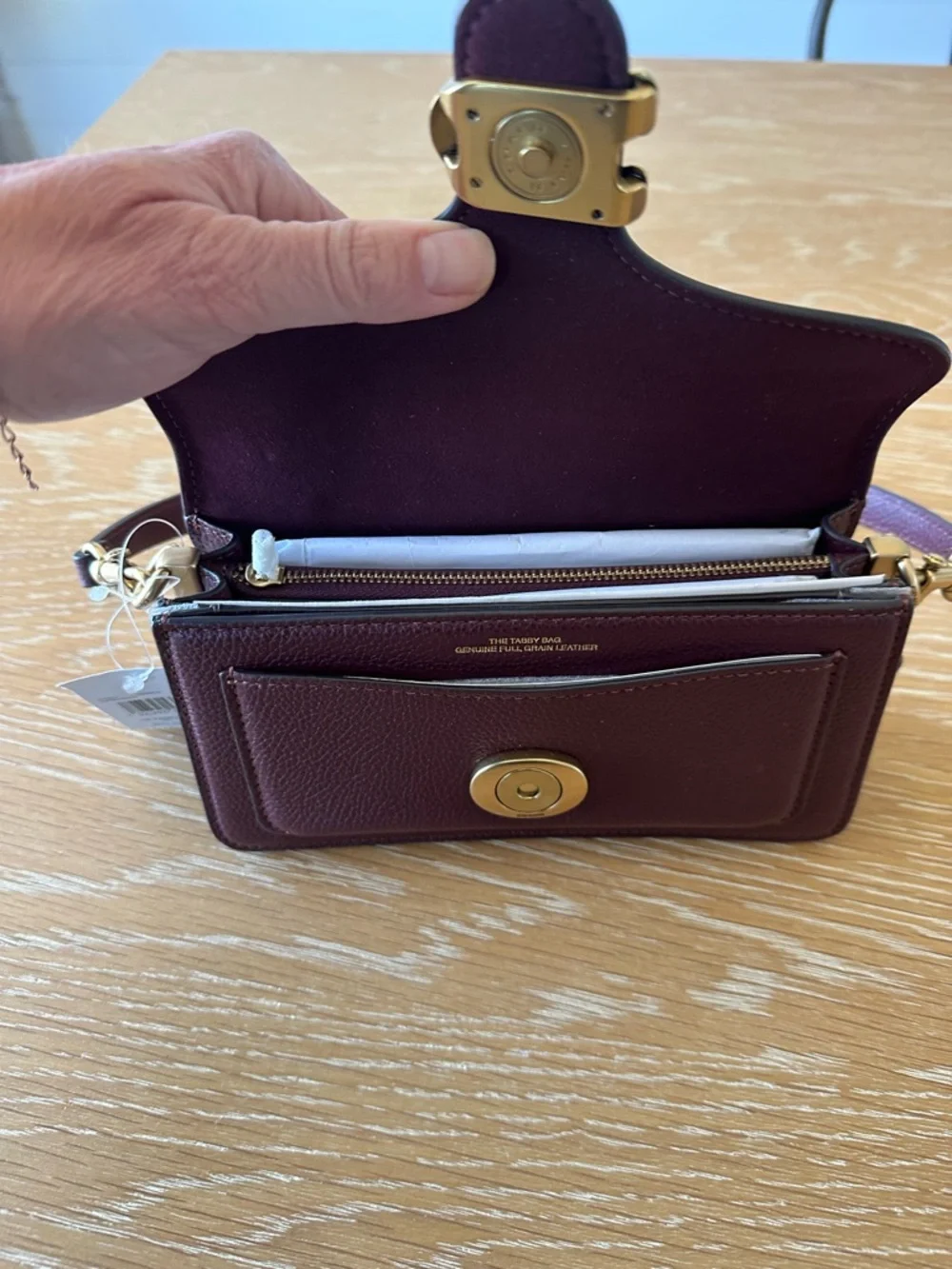 Coach Tabby Leather Shoulder Bag in Merlot with Gold Hardware - Picture 4 of 7